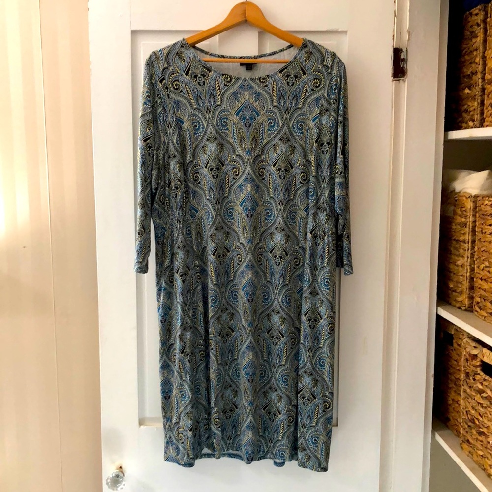 J. Jill comfy 3/4 sleeve shift dress